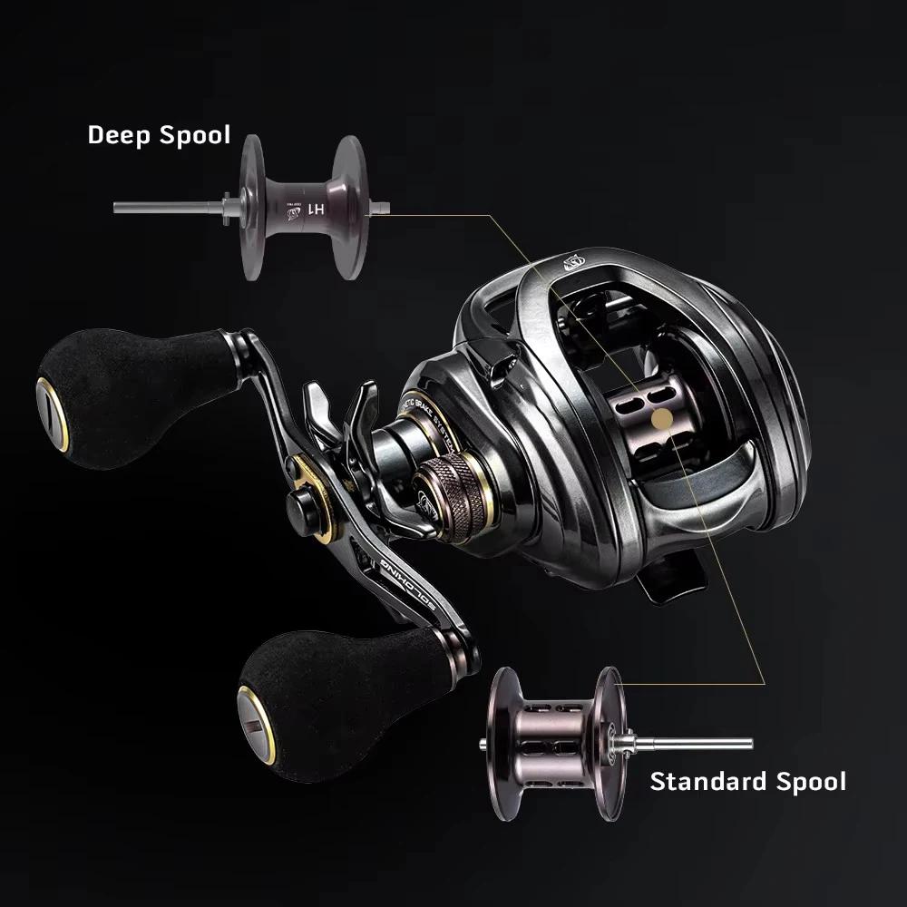 SOLOLKING HIAW200 Baitcasting Reel for Squid Webfooted Octopus Sea Fishing Reel 5.4/7.2 Gear Ratio 9.5KG Max Drag Baitcaster