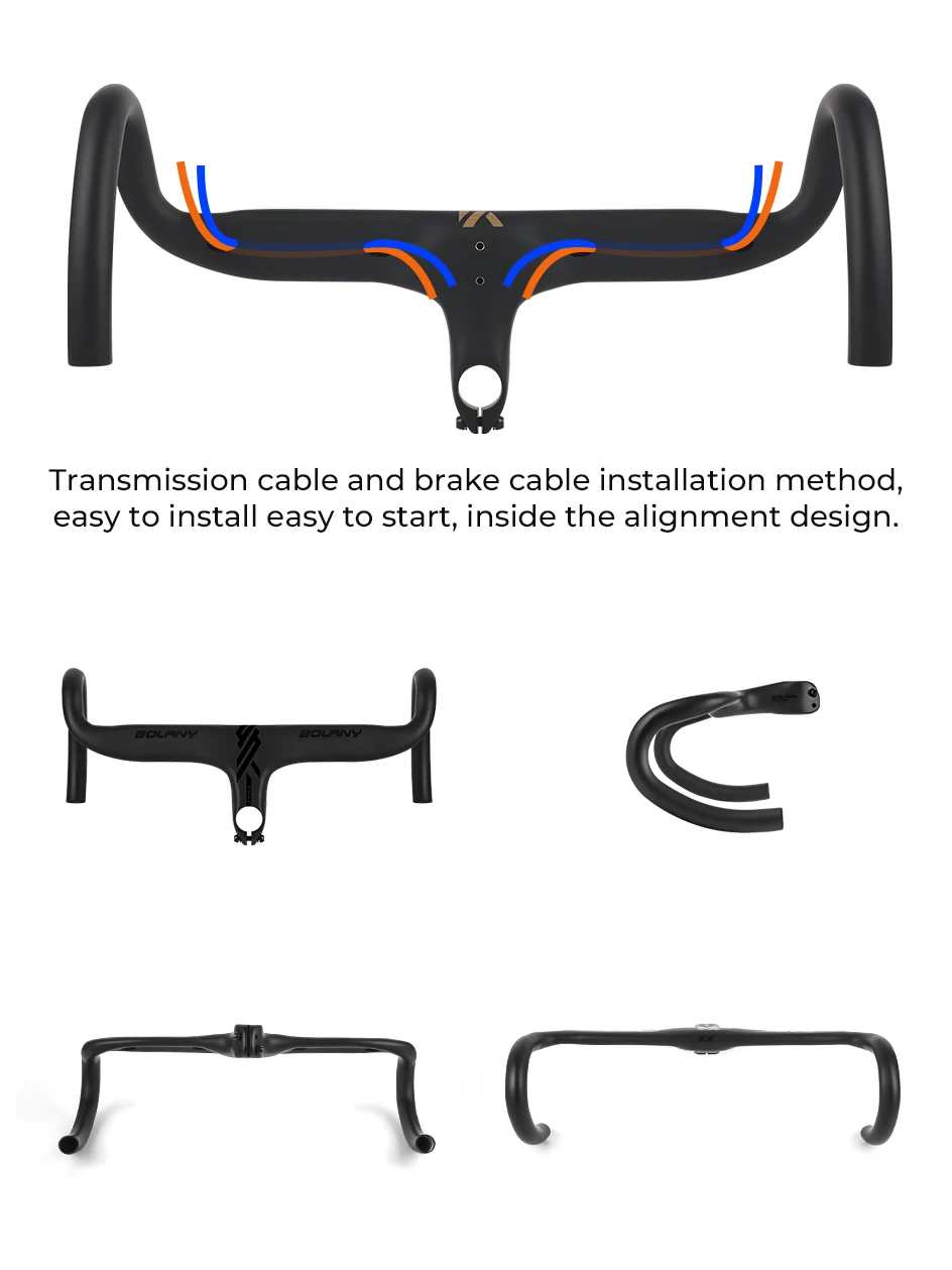 BOLANY Road Bike Handlebar Aluminum Alloy Lightweight Drop Bar Bicycle -7Angle 420mm Matte Black Handlebar for Road Bicycle