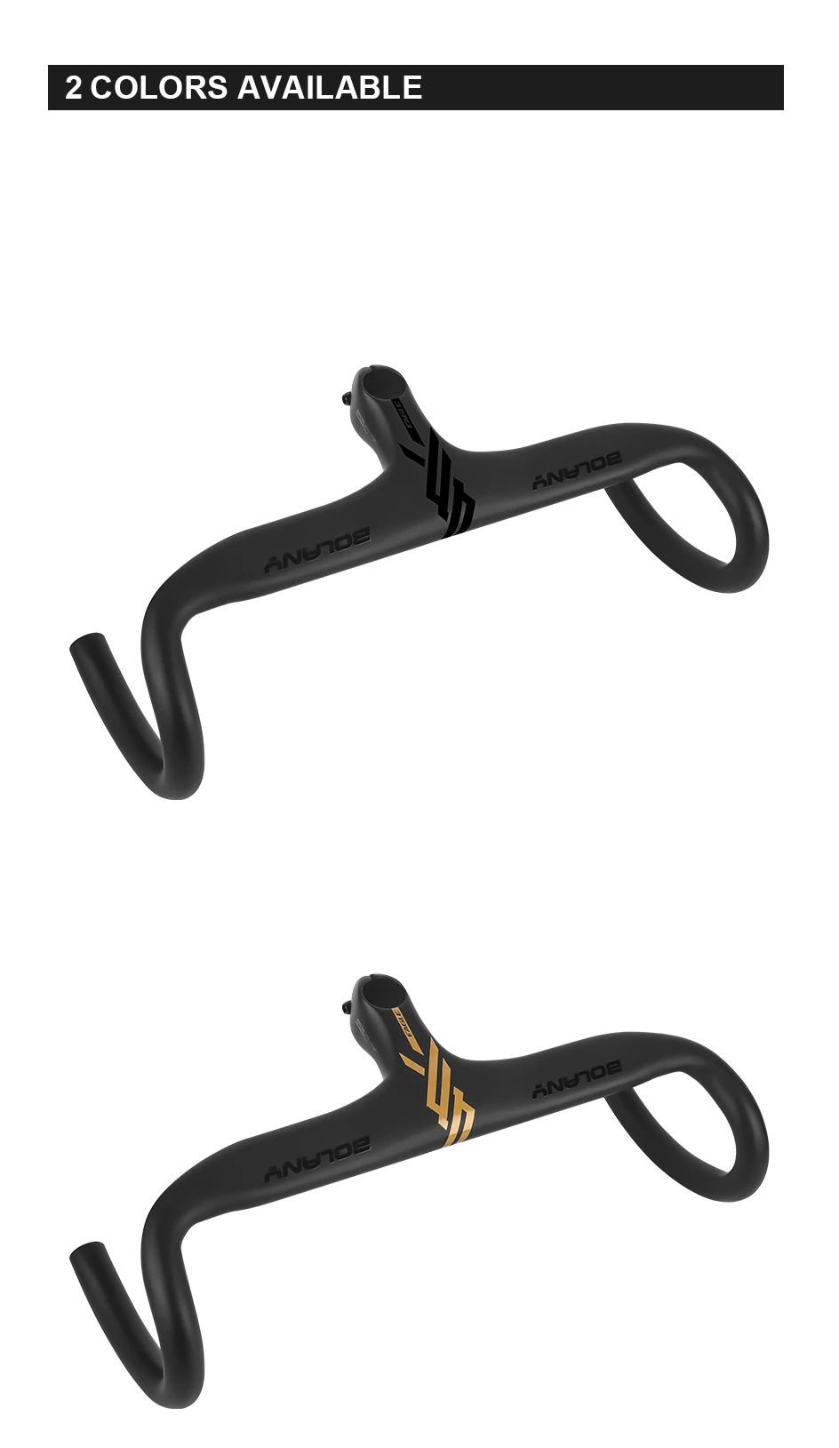 BOLANY Road Bike Handlebar Aluminum Alloy Lightweight Drop Bar Bicycle -7Angle 420mm Matte Black Handlebar for Road Bicycle