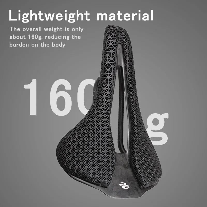 Carbon 3D Printing Saddle Ultralight Bicycle Saddle Hollow Breathable 250x143/160mm Bike Seat for MTB Gravel Road Cycling Seats