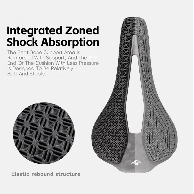 Carbon 3D Printing Saddle Ultralight Bicycle Saddle Hollow Breathable 250x143/160mm Bike Seat for MTB Gravel Road Cycling Seats