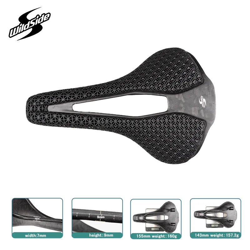 Carbon 3D Printing Saddle Ultralight Bicycle Saddle Hollow Breathable 250x143/160mm Bike Seat for MTB Gravel Road Cycling Seats