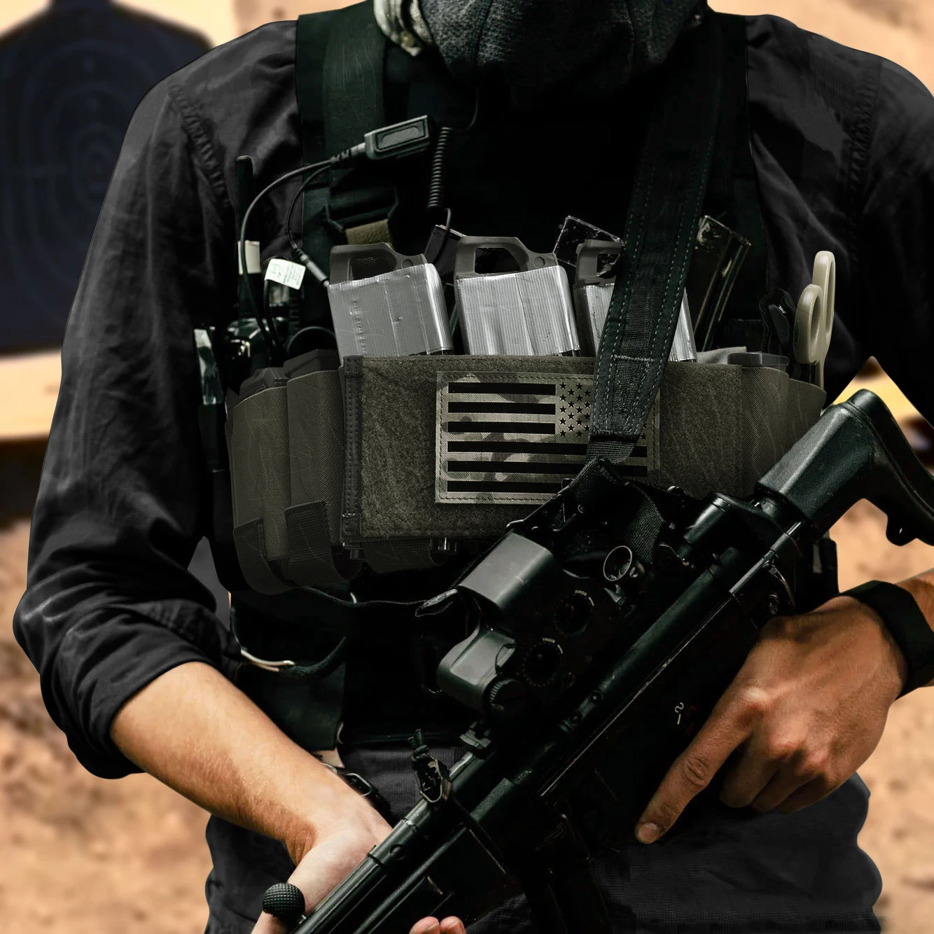 KRYDEX Tactical 556 Ready Chest Rig Low Vis Lightweight Concealed Carry Chest Rig Vest With Elastic Magazine Radio Tool Pouch