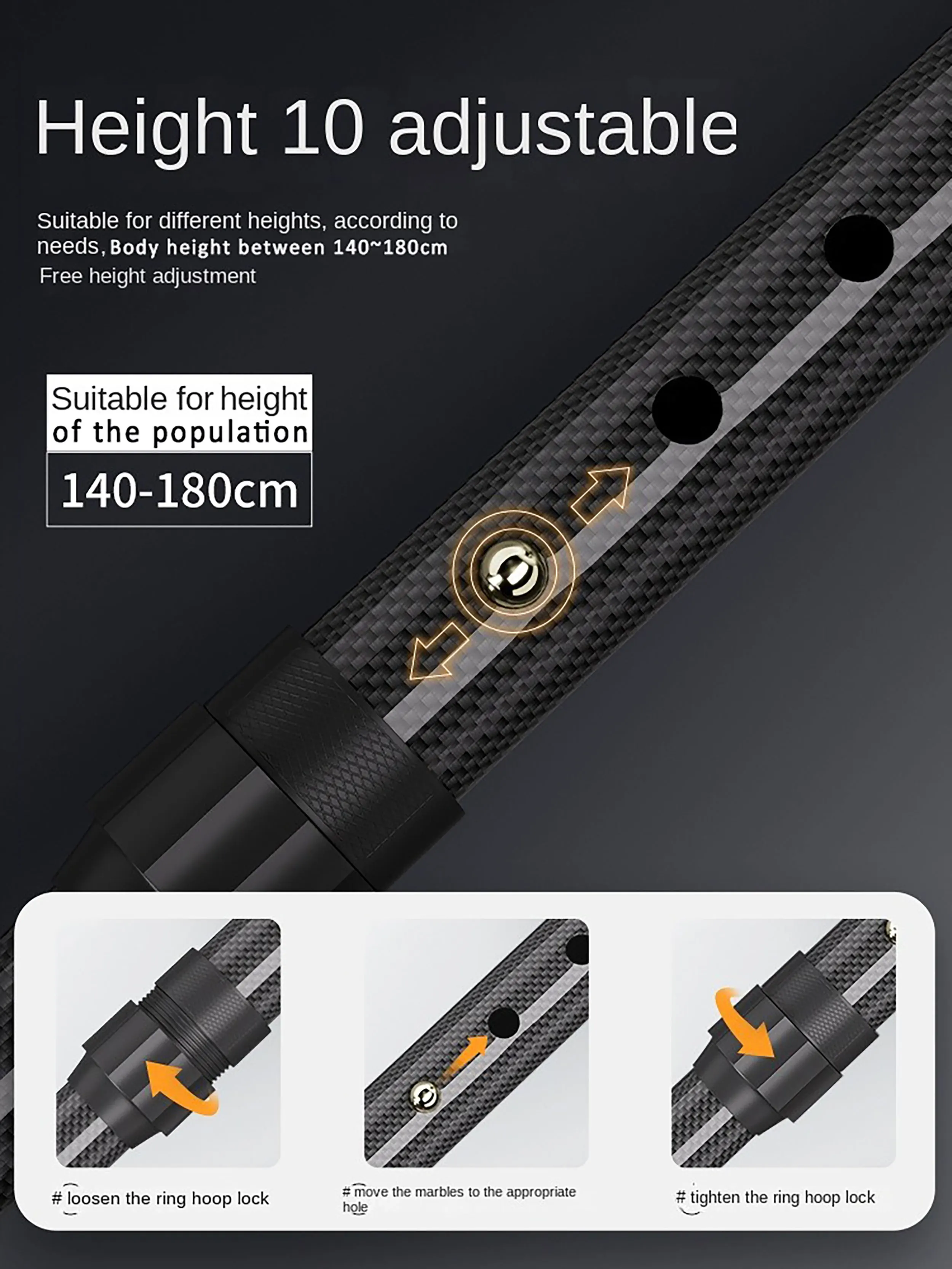 Ultra-light Retractable Carbon Hiking Booster Walking Anti-Slip Breaking Four-Legged Stable Armrest Stick Column Stick Device