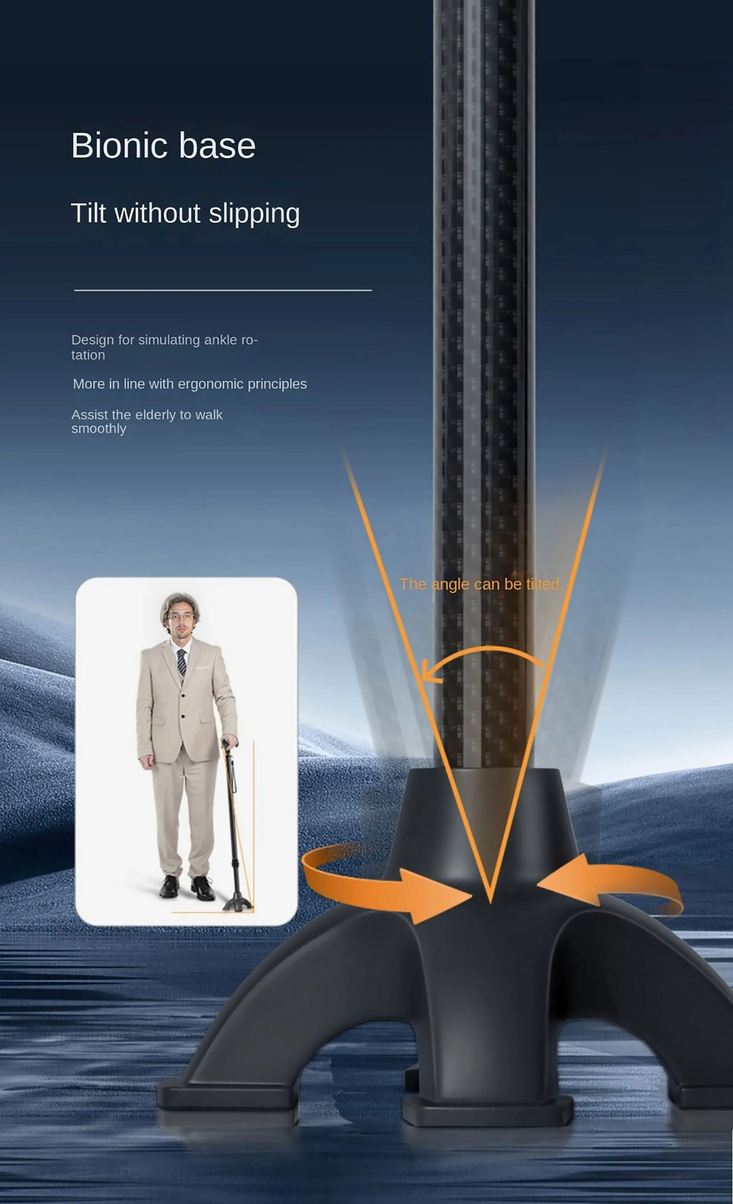 Ultra-light Retractable Carbon Hiking Booster Walking Anti-Slip Breaking Four-Legged Stable Armrest Stick Column Stick Device