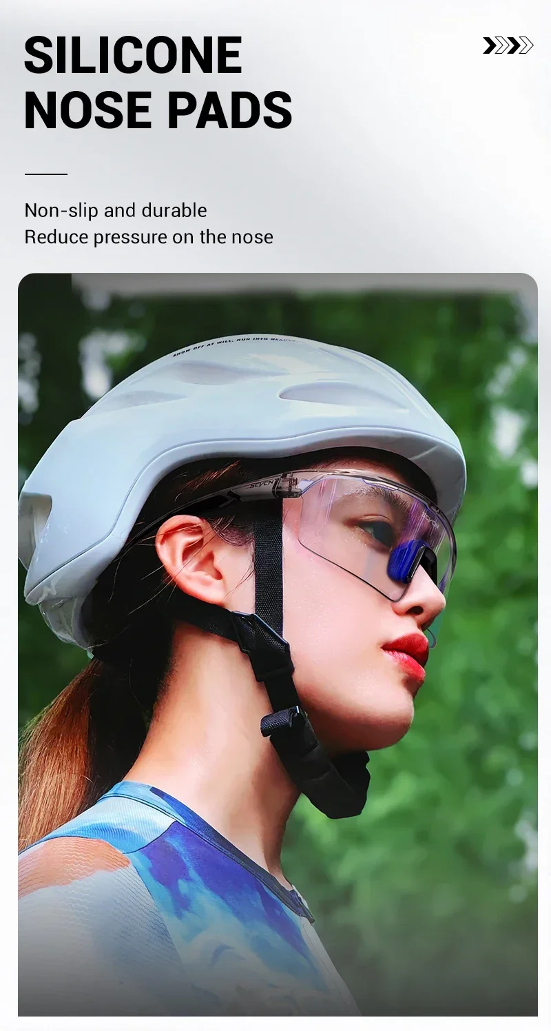 SCVCN Blue Photochromic Cycling Sunglasses for Men Blue Photochromism Glasses Cycl Mountain New Bicycle Goggles Eyewear Sports