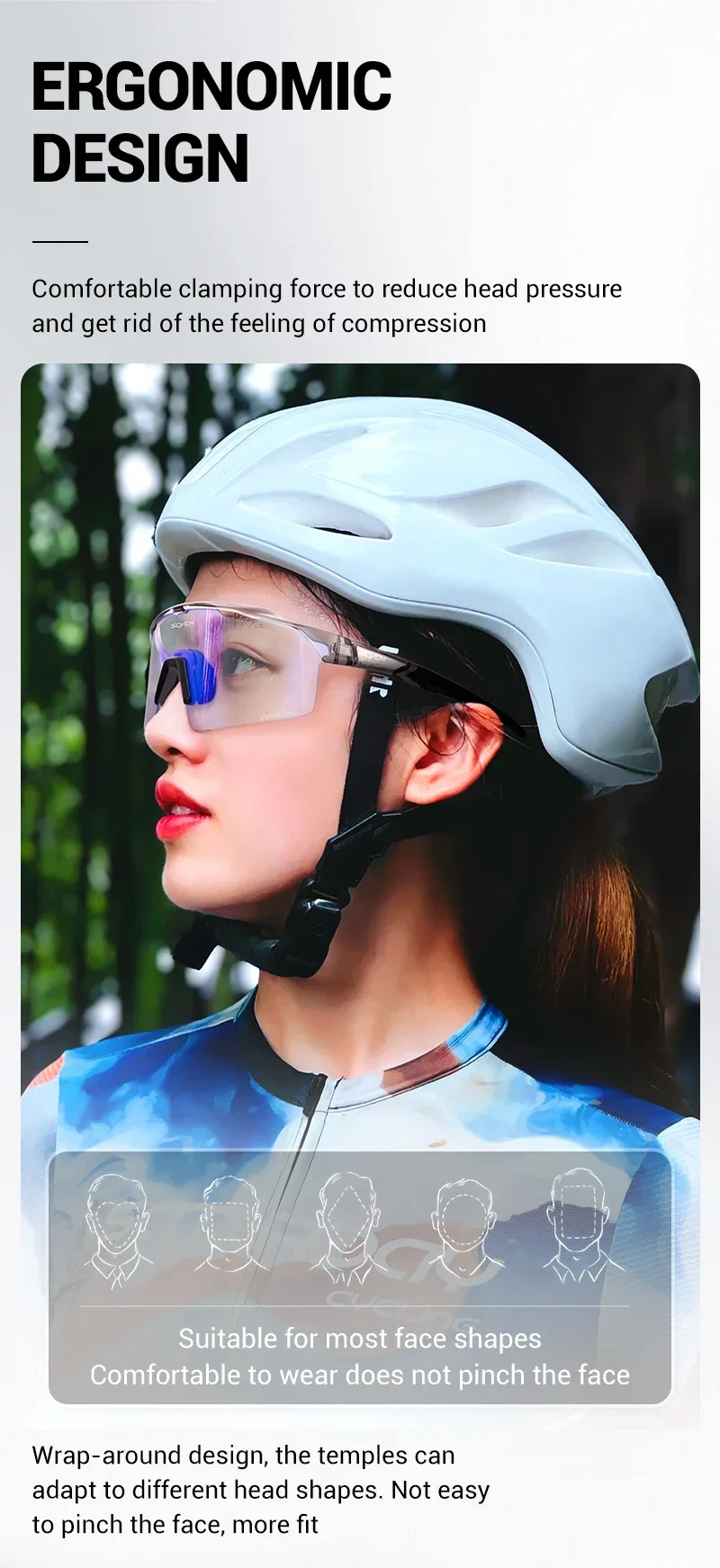 SCVCN Blue Photochromic Cycling Sunglasses for Men Blue Photochromism Glasses Cycl Mountain New Bicycle Goggles Eyewear Sports