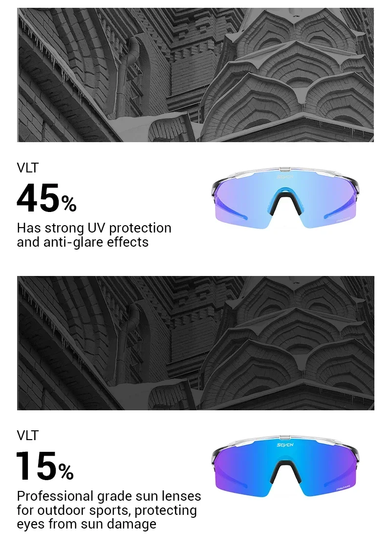 SCVCN Blue Photochromic Cycling Sunglasses for Men Blue Photochromism Glasses Cycl Mountain New Bicycle Goggles Eyewear Sports