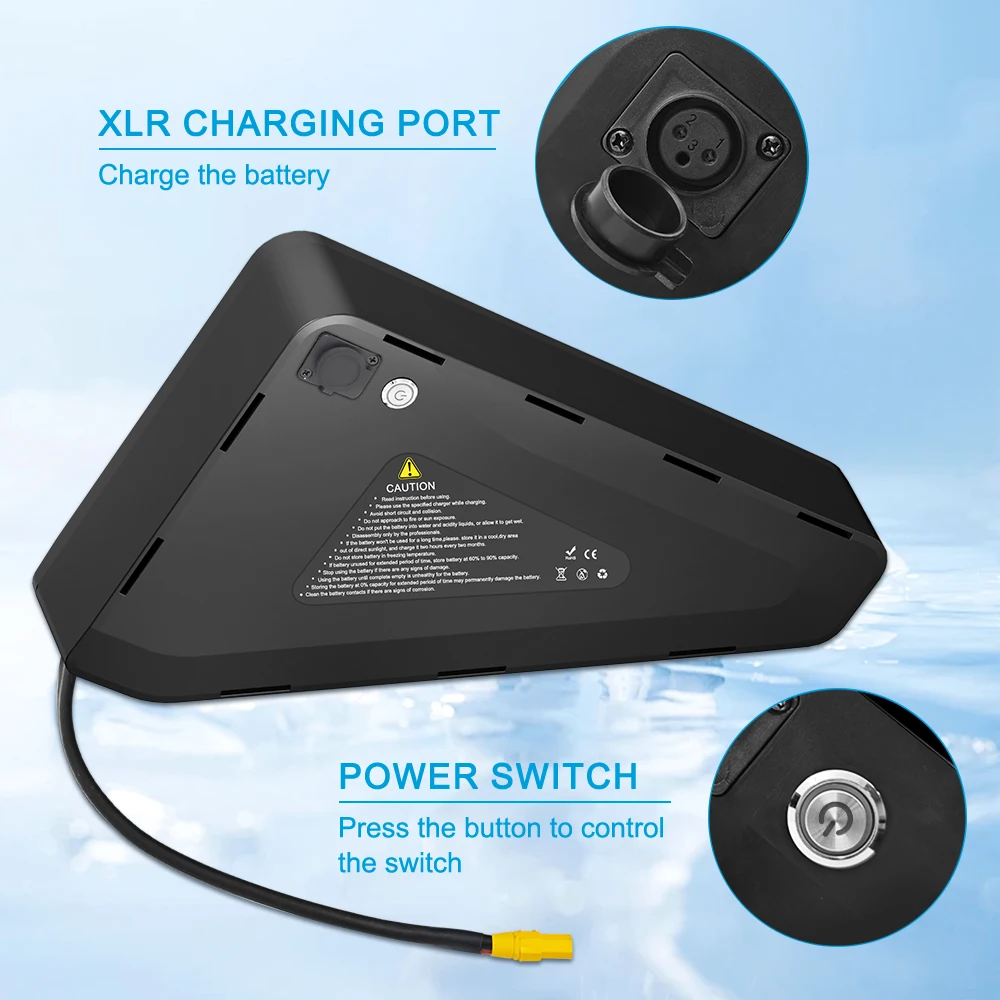 36v 48V 52v 20Ah 30Ah 40Ah Ebike Battery Triangle Lithium Ion Batteries Pack 1000W 1500W 2000W Electric Mountain Bike Battery