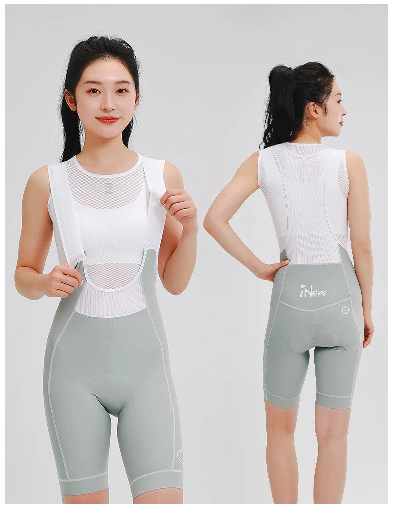 INBIKE Women's Cycling Bibs Pants High-waisted Summer Bike Shorts with Straps Shock Absorbing Bicycle Shorts MTB Cycling Clothes