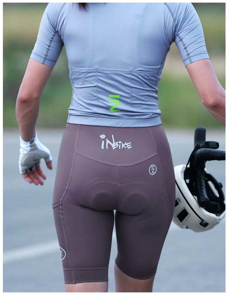 INBIKE Women's Cycling Bibs Pants High-waisted Summer Bike Shorts with Straps Shock Absorbing Bicycle Shorts MTB Cycling Clothes