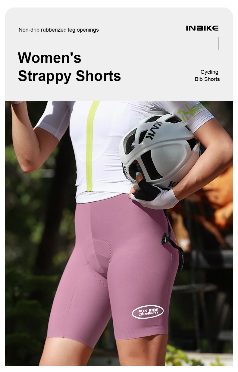 INBIKE Women's Cycling Bibs Pants High-waisted Summer Bike Shorts with Straps Shock Absorbing Bicycle Shorts MTB Cycling Clothes