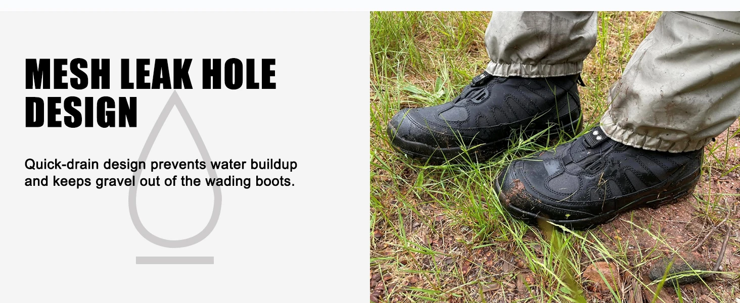 8 Fans Wading Boots for Men & Women Anti-Slip Rubber Sole with Rotating Buckle Lacing System for Fishing
