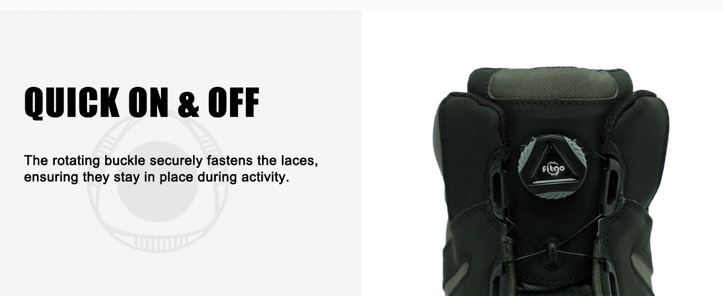 8 Fans Wading Boots for Men & Women Anti-Slip Rubber Sole with Rotating Buckle Lacing System for Fishing
