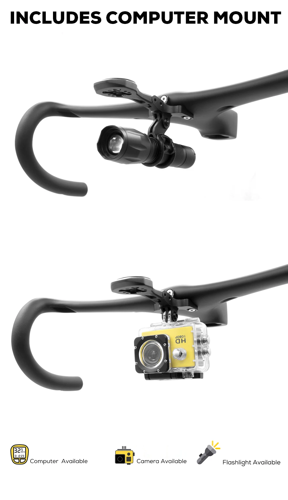 ULLICYC T4 ULTRA Road Bike Full Carbon Fiber Internal Cable Integrated Bicycle Handlebar Cockpit For 360mm-380mm With Mount