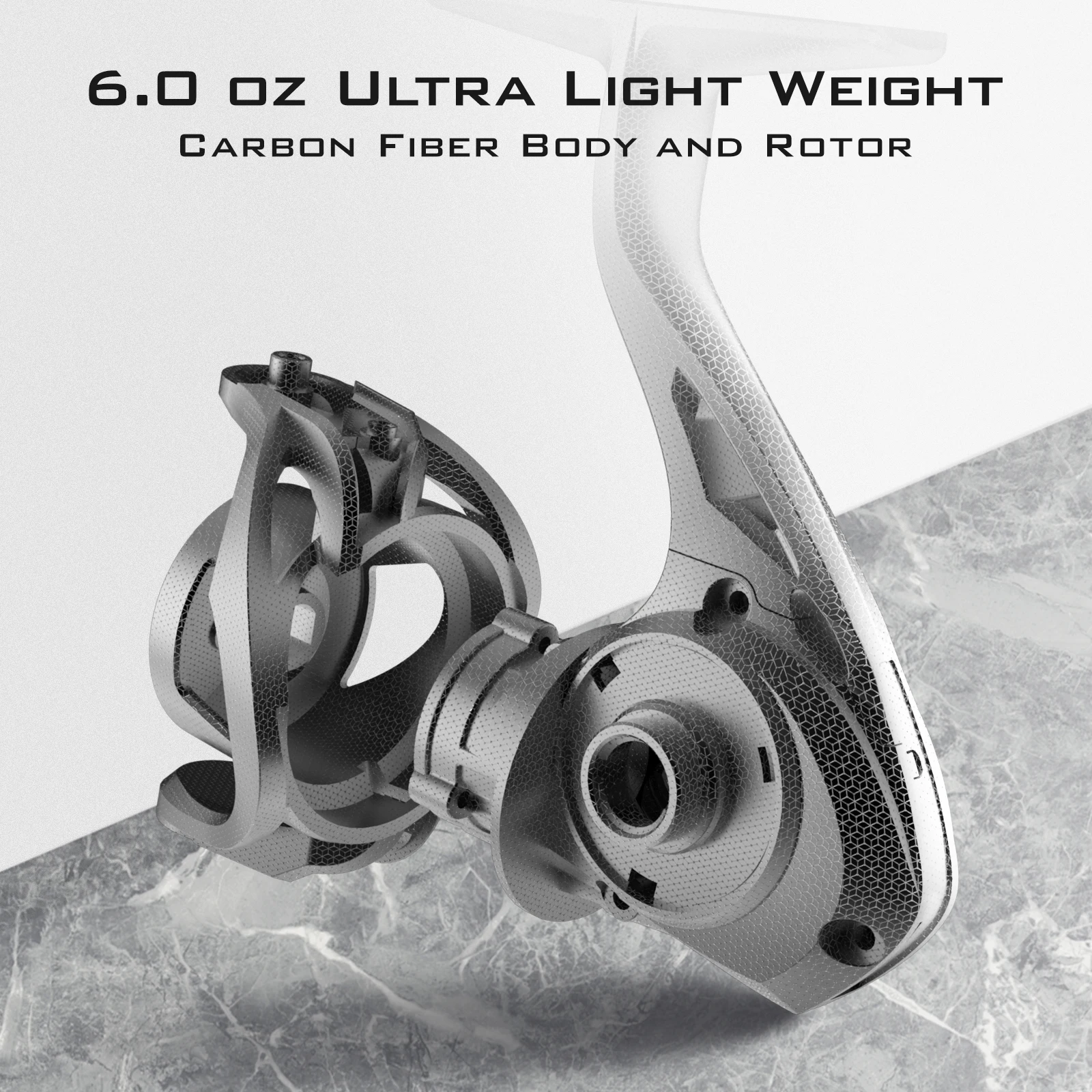 KastKing Zephyr 1000 SFS Spinning Reel Ultralight Spin Finesse System Fishing Reel Carbon Fiber Construction Carbon Fiber Drag