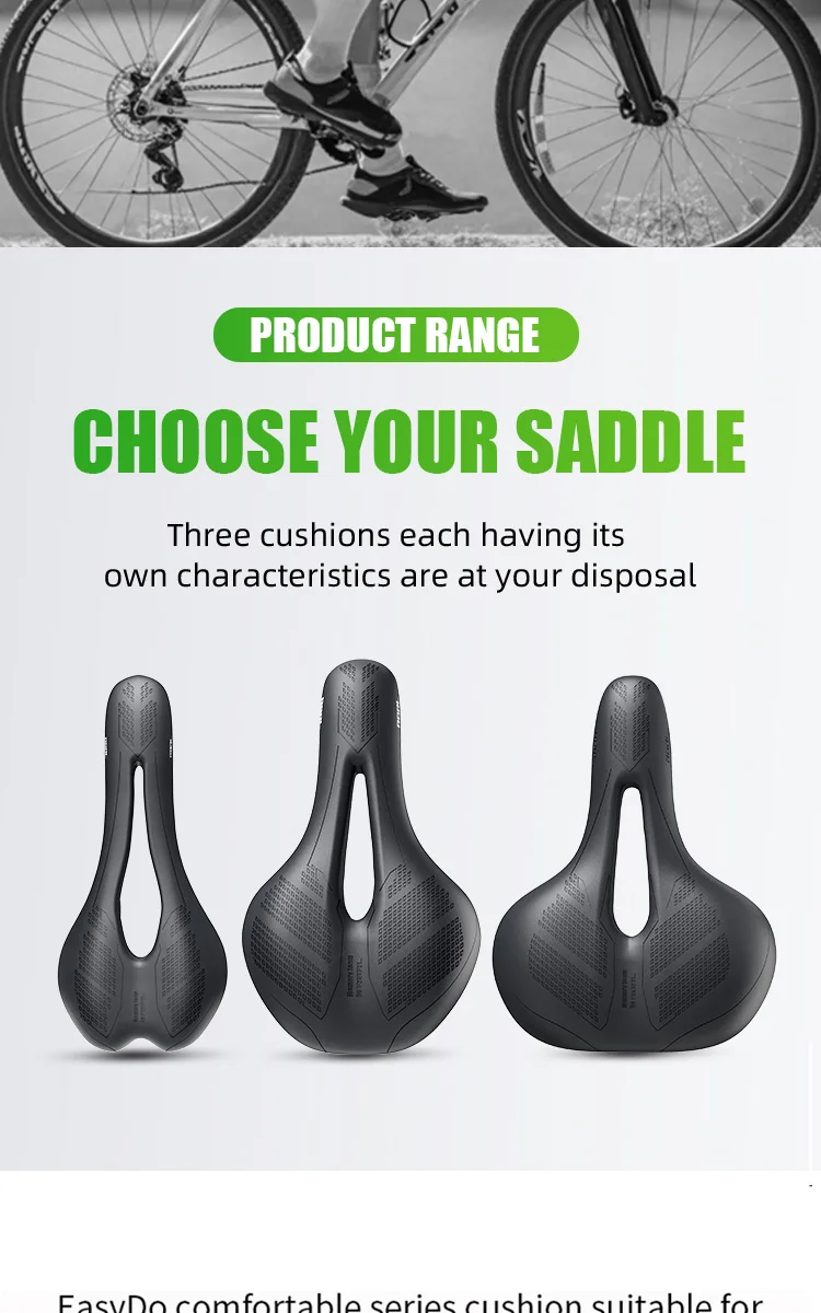 RBRL Bicycle Saddle Waterproof Bike Seat Hollow Breathable Comfortable MTB Bike Saddle Shock Absorption for Road City Cycling