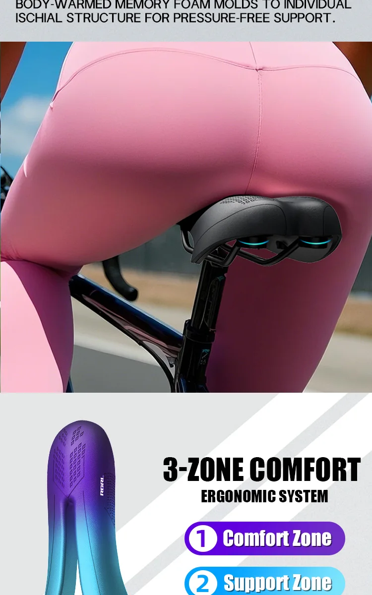RBRL Bicycle Saddle Waterproof Bike Seat Hollow Breathable Comfortable MTB Bike Saddle Shock Absorption for Road City Cycling