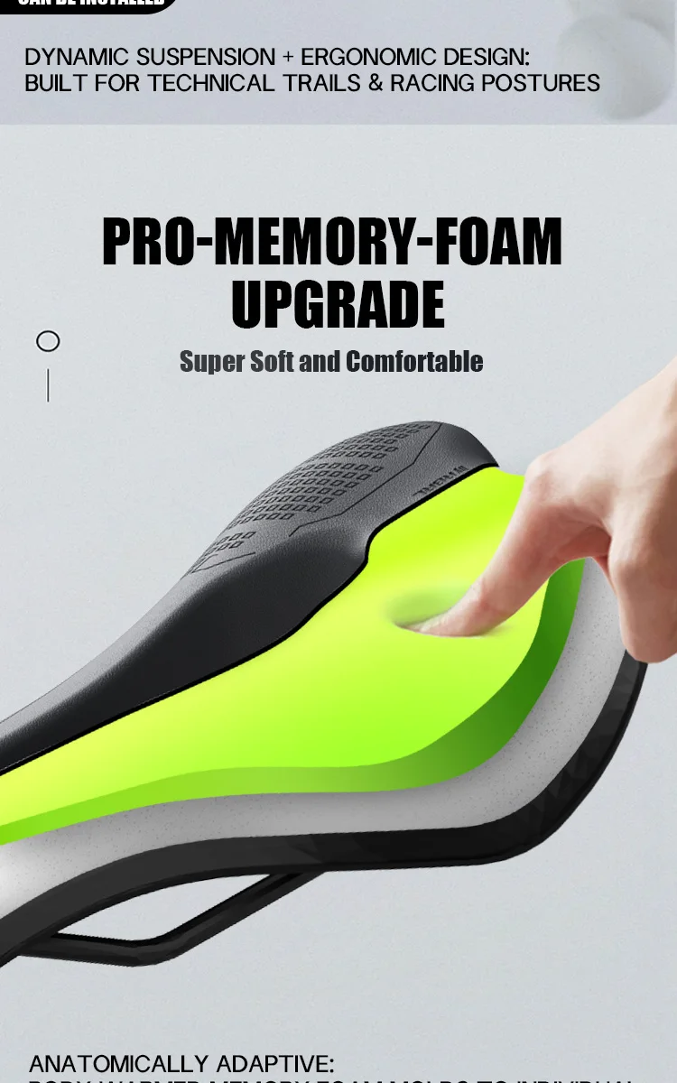 RBRL Bicycle Saddle Waterproof Bike Seat Hollow Breathable Comfortable MTB Bike Saddle Shock Absorption for Road City Cycling