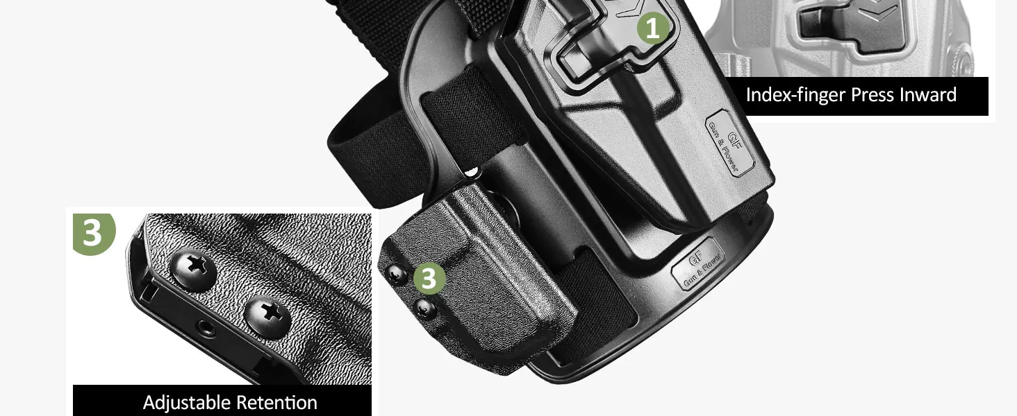 Level III G17 Drop Leg Holster,Fits G17/G19 (Gen 3-5),G22/G23/G31/G32 (Gen 3-4),G19X/G44/G45,Right Hand Holster