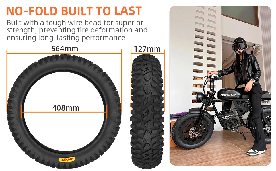 ULIP New 20x5.0 Fat Tire Off-road Bike Extra Wide Tyres for Sand Snow All Terrain for 20*4.0 Fat Bikes with E-Bikes 20 Inch Tire