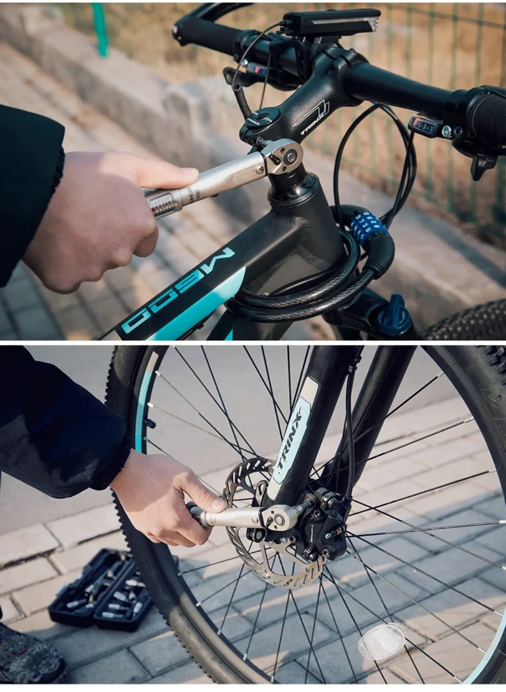 BIKEHAND Professional Taiwan YC-617-2S Bicycle Bike Torque Wrench Allen Key Tool Socket Spanner Set Kit Cycling Repair Tool Kits