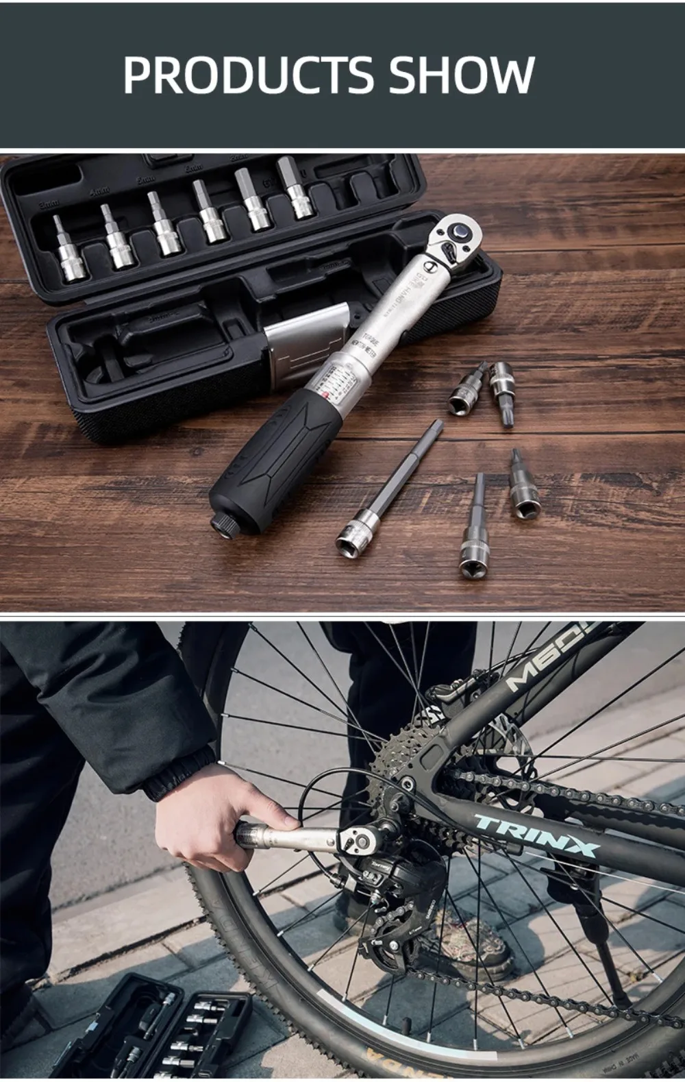 BIKEHAND Professional Taiwan YC-617-2S Bicycle Bike Torque Wrench Allen Key Tool Socket Spanner Set Kit Cycling Repair Tool Kits