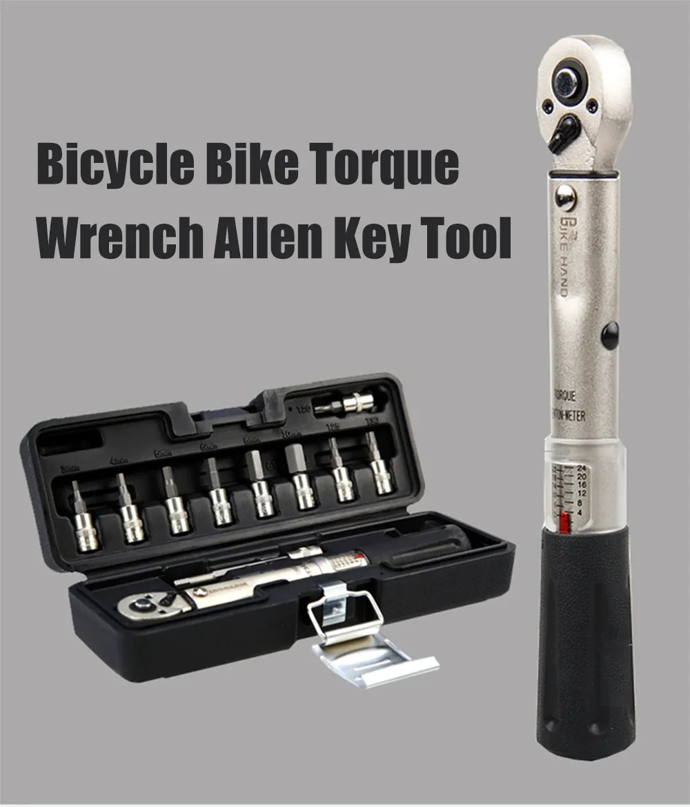 BIKEHAND Professional Taiwan YC-617-2S Bicycle Bike Torque Wrench Allen Key Tool Socket Spanner Set Kit Cycling Repair Tool Kits