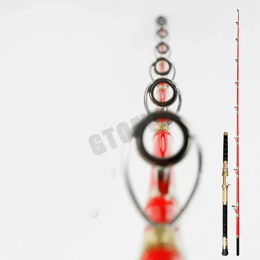 1.65M 1.80M 1.98M Casting Spining Fishing Rod 50kg Straight Butt Deep Sea Superhard Throwing shot Rod Ocean Boat Trolling Rod