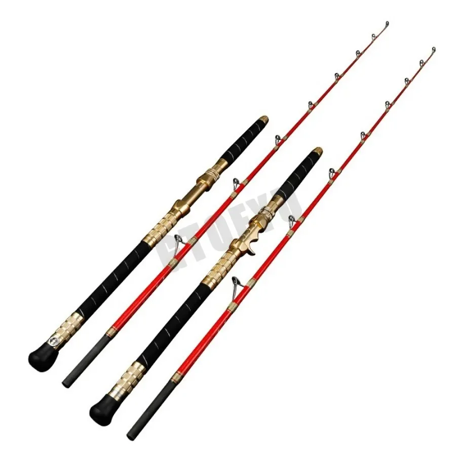 1.65M 1.80M 1.98M Casting Spining Fishing Rod 50kg Straight Butt Deep Sea Superhard Throwing shot Rod Ocean Boat Trolling Rod