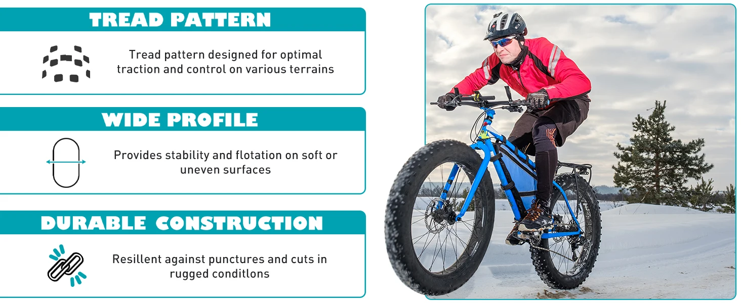 ZUKKA 2 Pack 20x4.0 inch Fat Bike Tire for Electric Bike Fat Bicycle Tire 4.0 inch Mountain Bike Tire