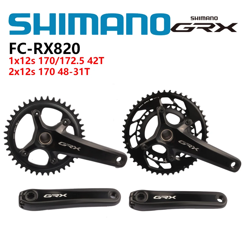 Shimano GRX Crankset FC-RX820 1x12s 170/172.5mm 42T 2x12s 170mm 48-31T Chainwheel For Road Bike Origianl Shimano Bike Parts