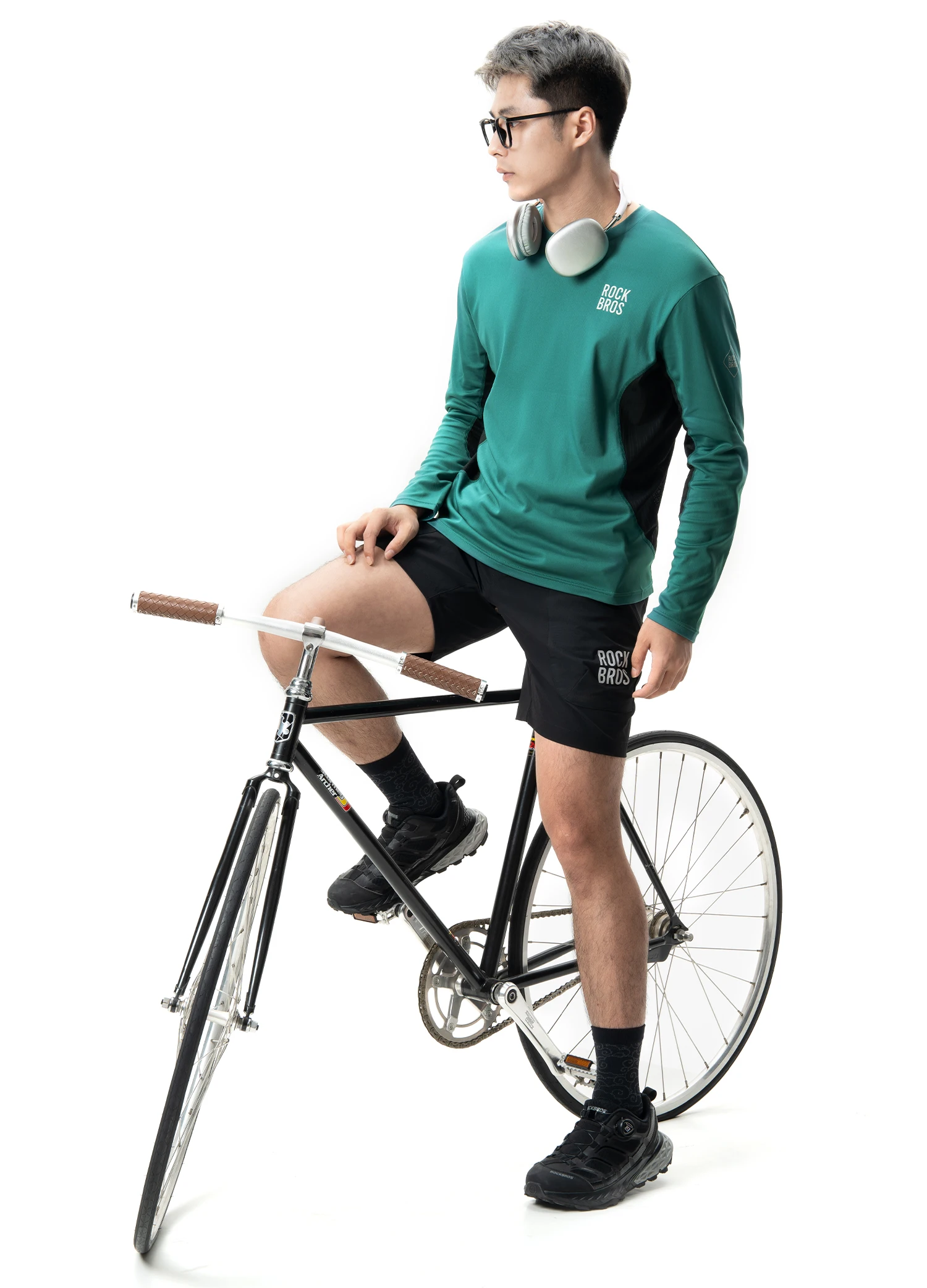 ROCKBROS Cycling Jersey Spring Summer Men's Long Sleeve Cycling Loose Breathable Sweat Wicking Road MTB Bicycle Clothing