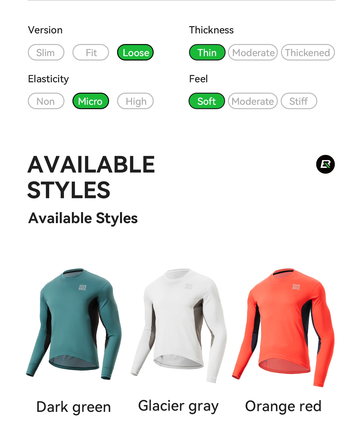 ROCKBROS Cycling Jersey Spring Summer Men's Long Sleeve Cycling Loose Breathable Sweat Wicking Road MTB Bicycle Clothing