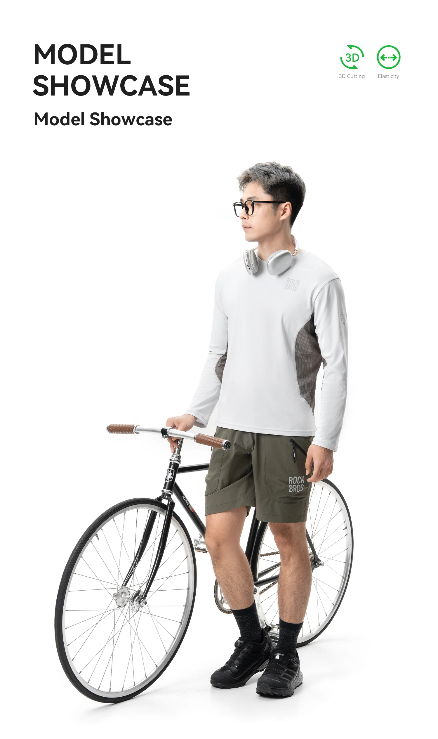 ROCKBROS Cycling Jersey Spring Summer Men's Long Sleeve Cycling Loose Breathable Sweat Wicking Road MTB Bicycle Clothing