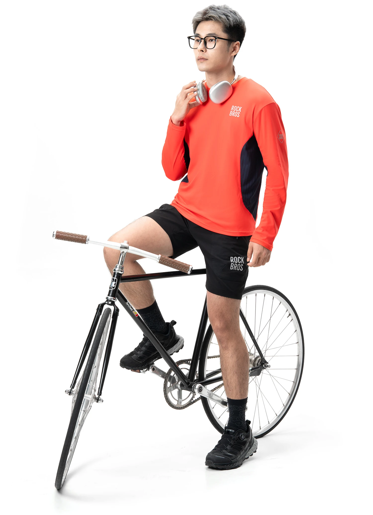 ROCKBROS Cycling Jersey Spring Summer Men's Long Sleeve Cycling Loose Breathable Sweat Wicking Road MTB Bicycle Clothing