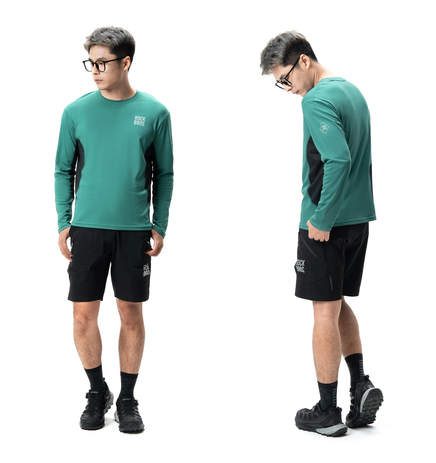 ROCKBROS Cycling Jersey Spring Summer Men's Long Sleeve Cycling Loose Breathable Sweat Wicking Road MTB Bicycle Clothing