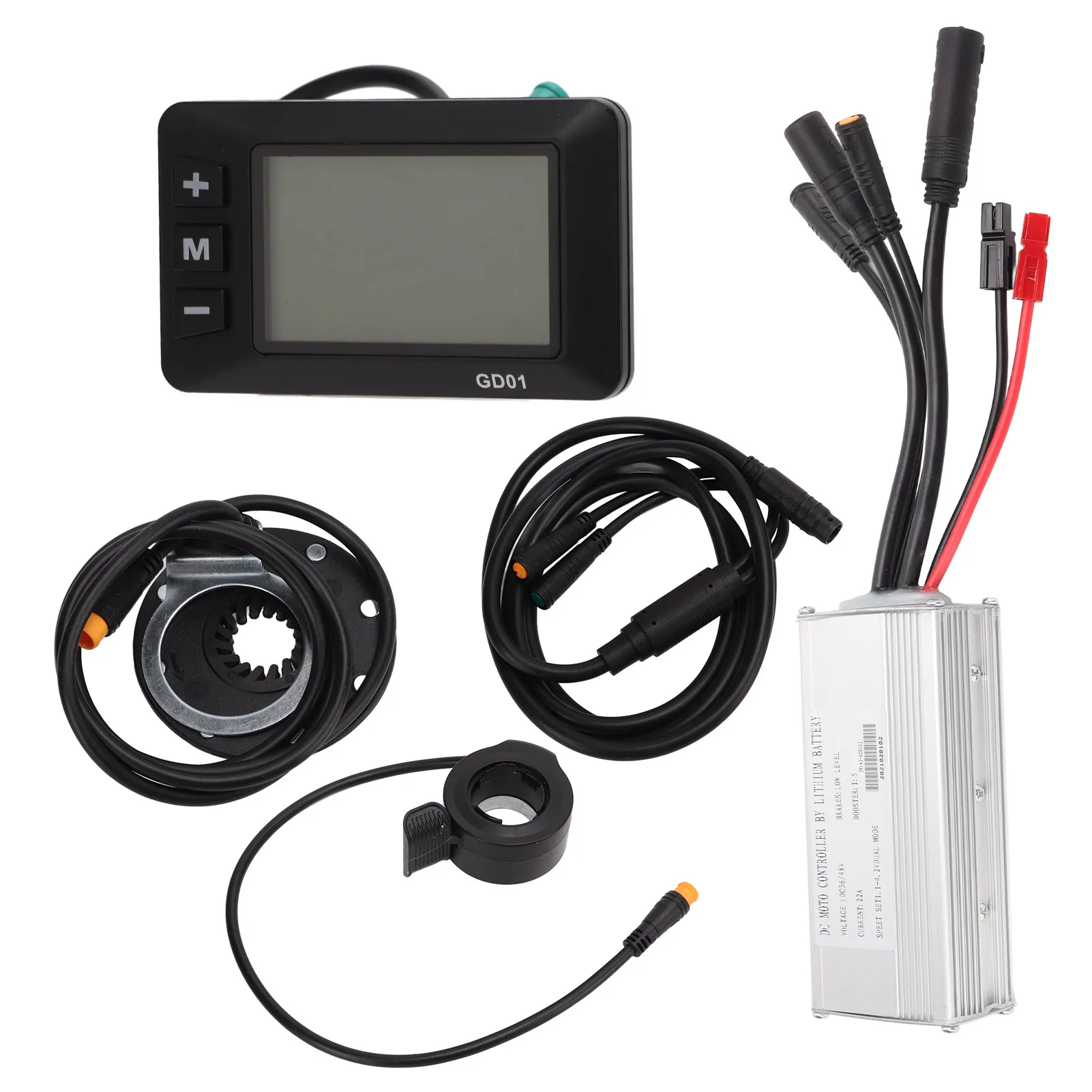 Electric Bike Motor Controller 22A Electric Bicycle Modification Kit with GD01 Panel for 500W Geared Motor