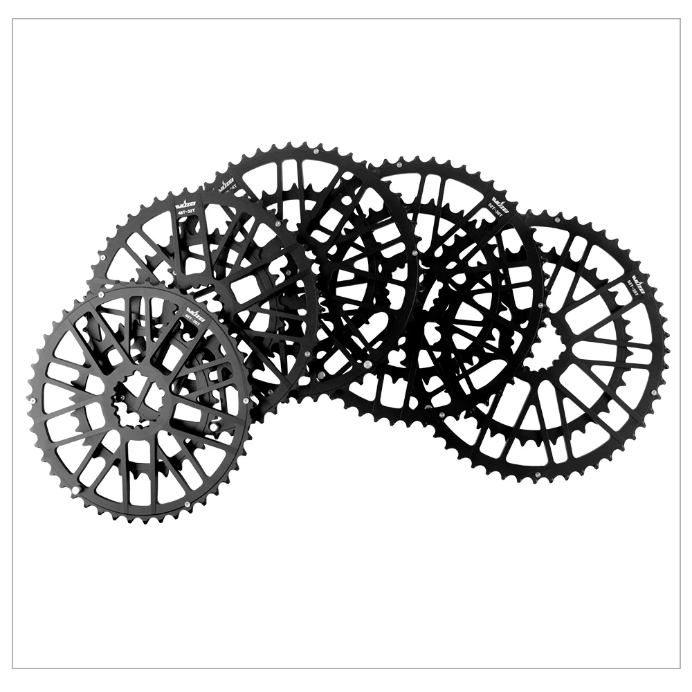 WUZEI Road Bike 3 Bolts Direct Mount Chainwheel 2x8 9 10 11 12 Speed Bicycle Crown Double Chainring Aluminum Alloy Speed Part