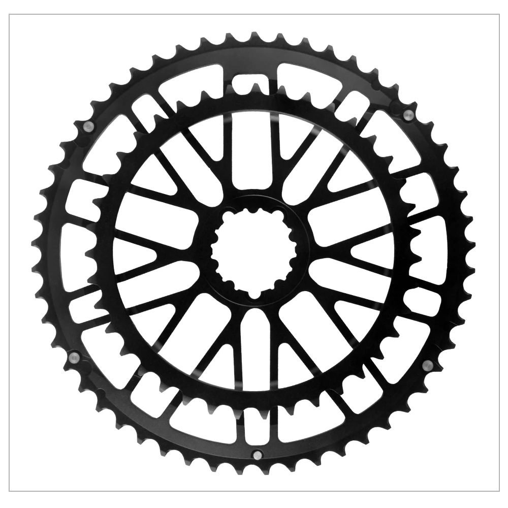 WUZEI Road Bike 3 Bolts Direct Mount Chainwheel 2x8 9 10 11 12 Speed Bicycle Crown Double Chainring Aluminum Alloy Speed Part