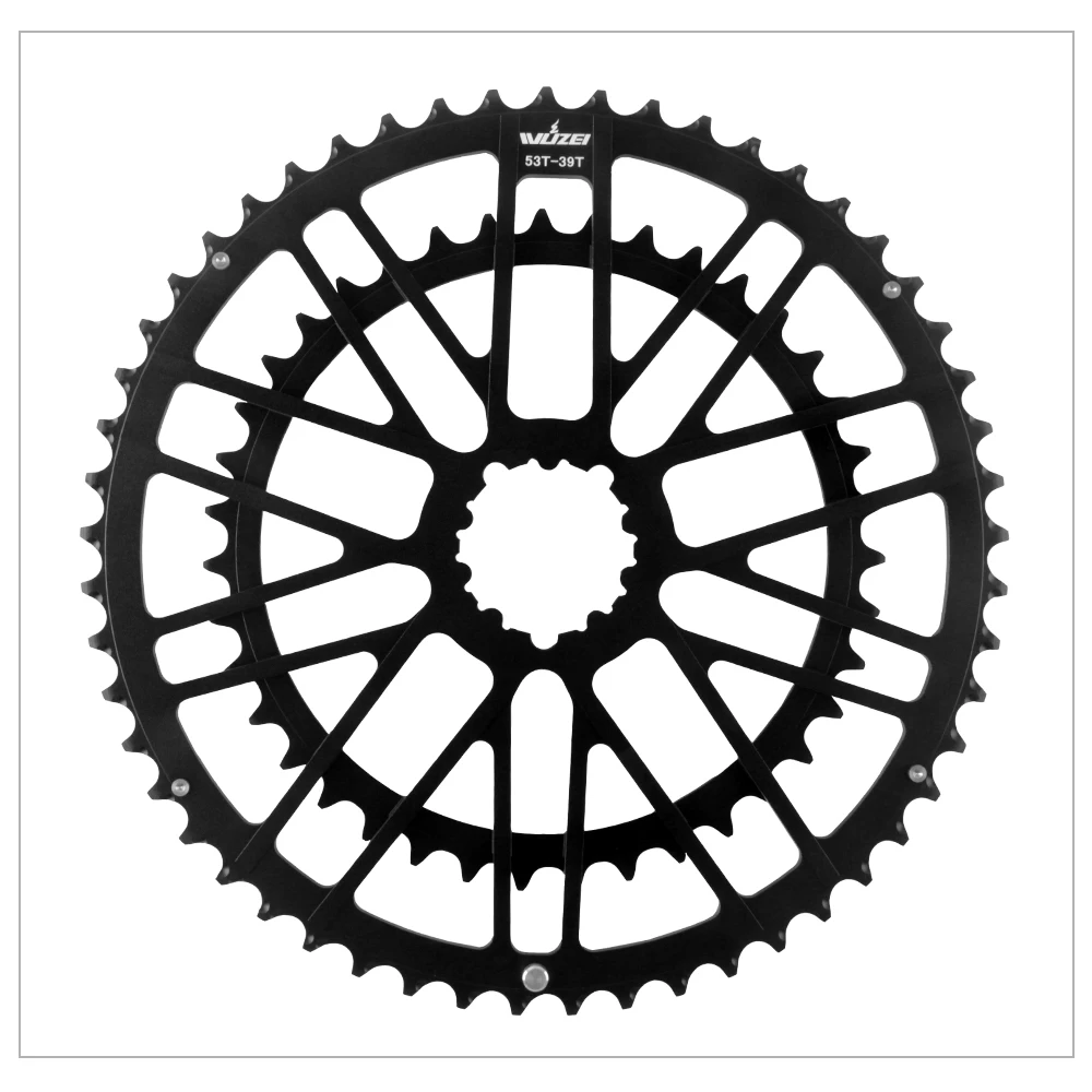 WUZEI Road Bike 3 Bolts Direct Mount Chainwheel 2x8 9 10 11 12 Speed Bicycle Crown Double Chainring Aluminum Alloy Speed Part