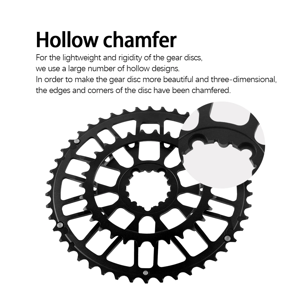 WUZEI Road Bike 3 Bolts Direct Mount Chainwheel 2x8 9 10 11 12 Speed Bicycle Crown Double Chainring Aluminum Alloy Speed Part