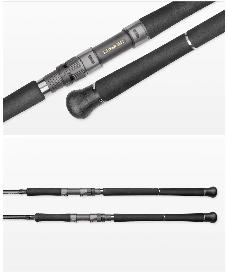 Noeby 2.7m/2.9m 5-Section Beast Travel Shore Jigging Fishing Rod Drag 10kg Lure 80g Fuji Spinning Rod Set for Boarding