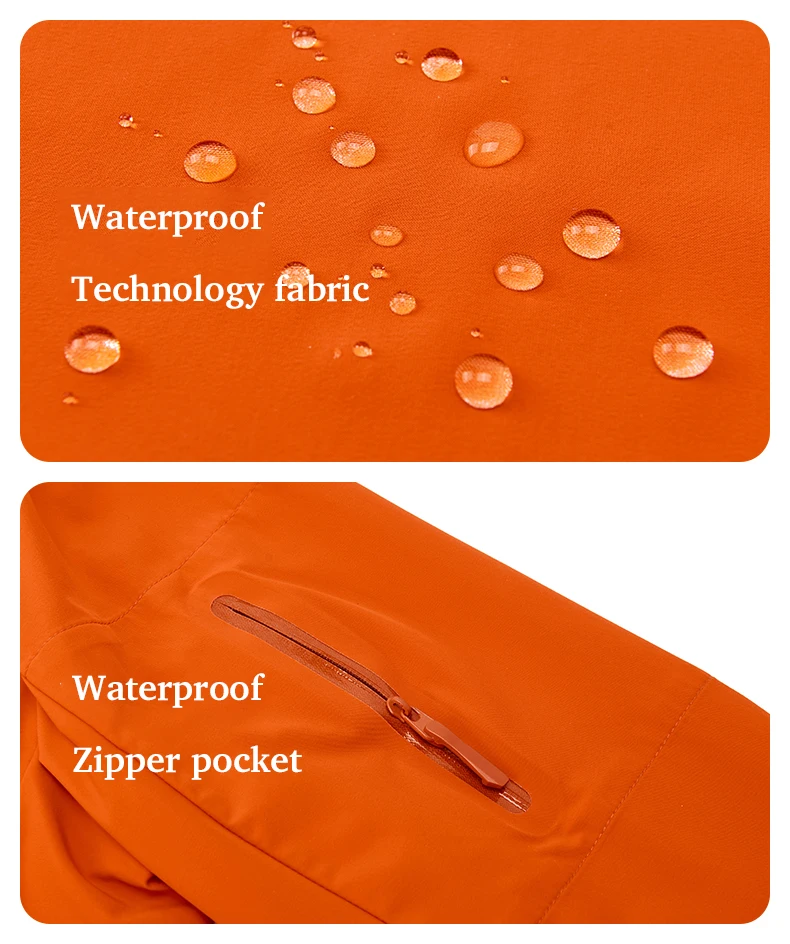 LNGXO Men's Women's Hiking Rain Coat Sun Protective Camping Trekking Waterproof Jacket Unisex Stretch Two-Way Zipper Windbreaker