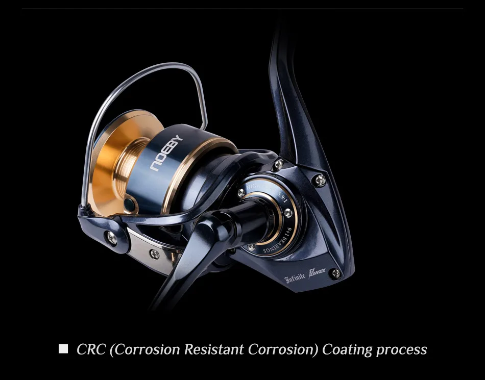 Noeby Infinite Power Spinning Fishing Reel 5000H 8000H 10000H Max Drag 20kg Full Metal Body Saltwater Spinning Fishing Reels