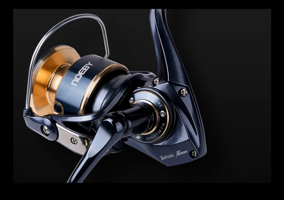 Noeby Infinite Power Spinning Fishing Reel 5000H 8000H 10000H Max Drag 20kg Full Metal Body Saltwater Spinning Fishing Reels