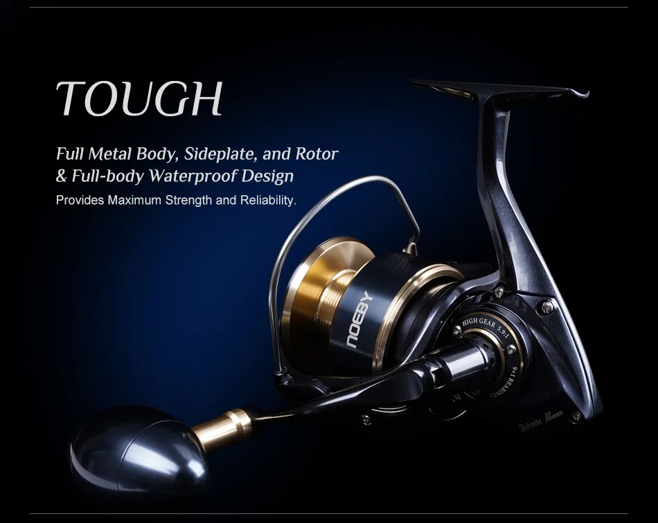 Noeby Infinite Power Spinning Fishing Reel 5000H 8000H 10000H Max Drag 20kg Full Metal Body Saltwater Spinning Fishing Reels