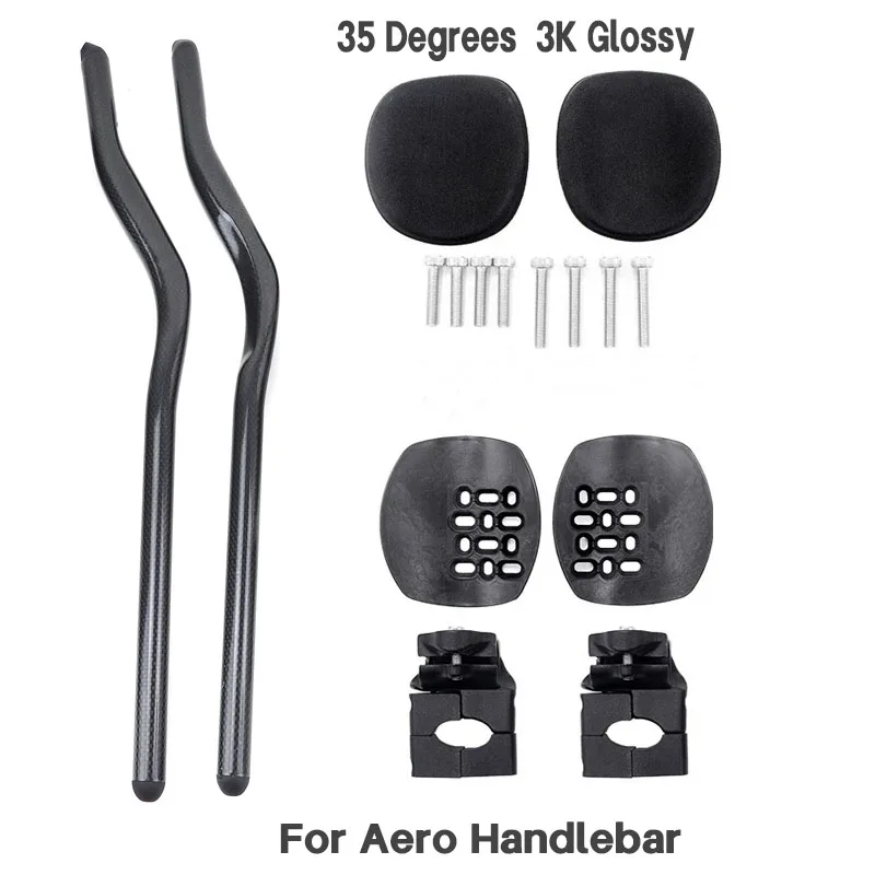 Carbon Road Handlebars Bicycle Rest Bar TT Handlebar Clip On Aero bar Bike Racing Carbon Handle Bar 30°/45° Triathlon Handles