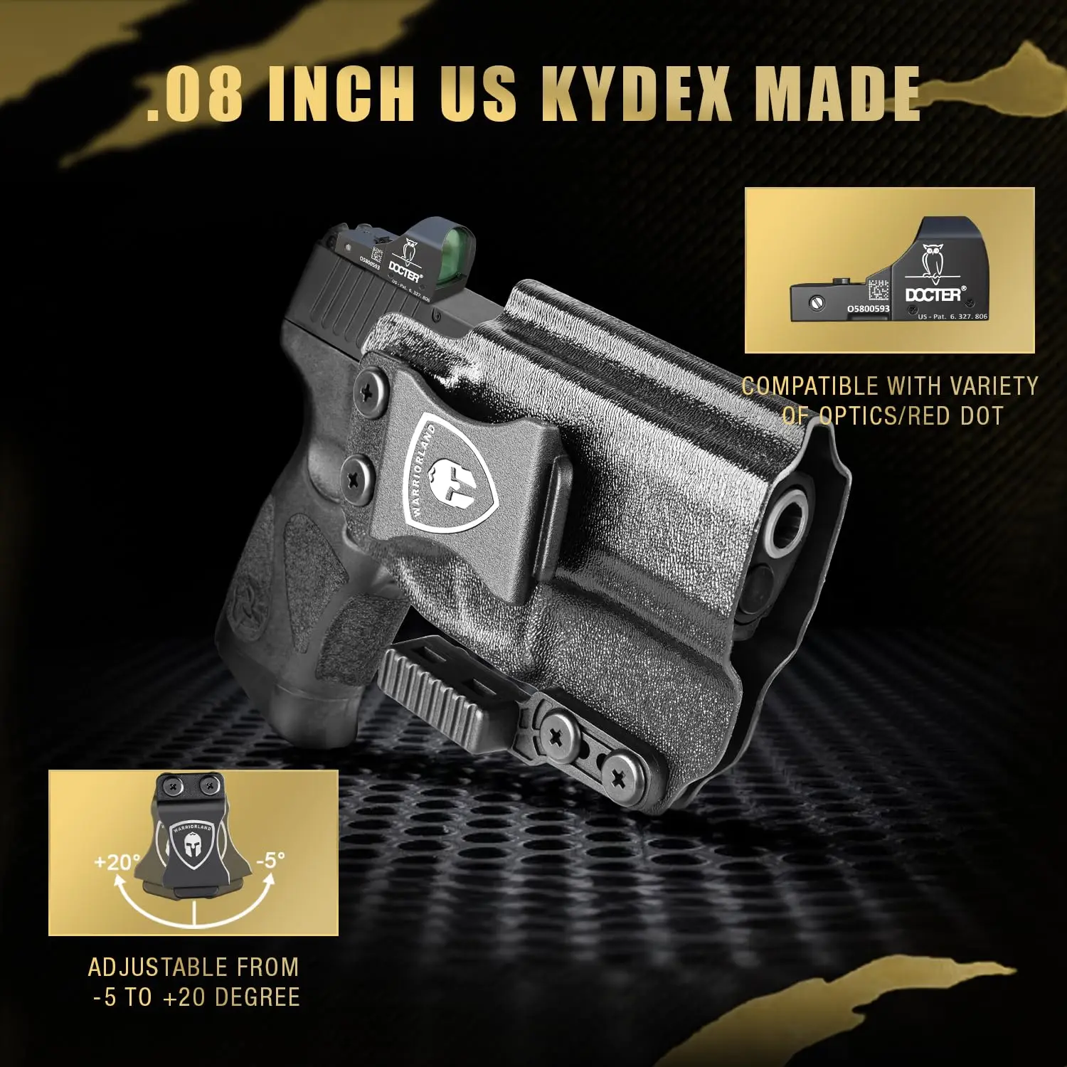 Only For Taurus G3,IWB Kydex Holster with Claw,Click Sound,Fast Draw Outdool Tactical Pistol Cases Right Gun Bags,Claw 4