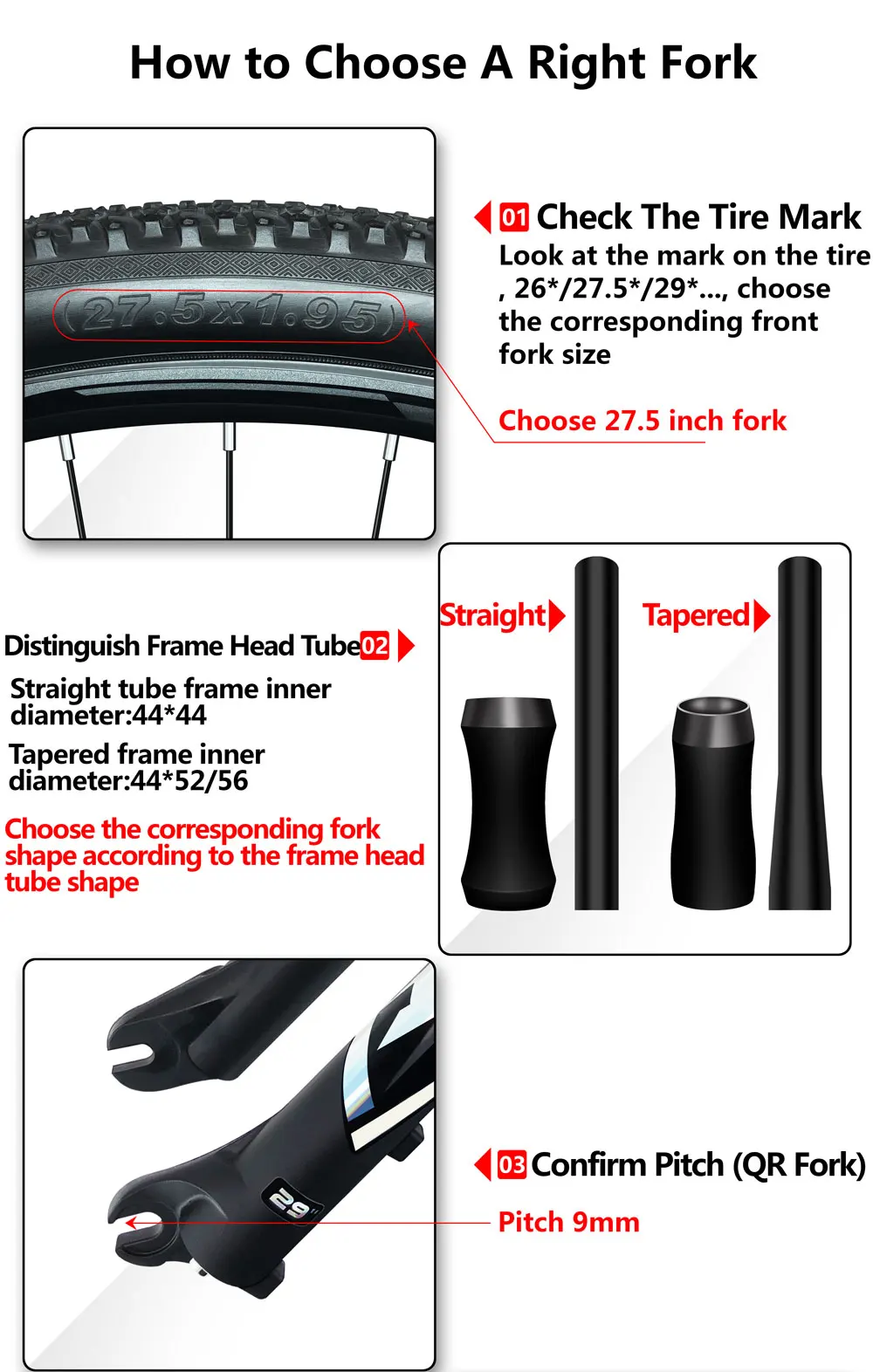 MAGICBROS Electric Bike Fork Air Suspension 20 26inch 4.0 Fork Snow Bike E-bike 9*135MM Damping Adjustment Fat Bike Air Fork